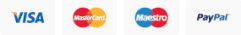 Visa, Mastercard, Maestro and PayPal